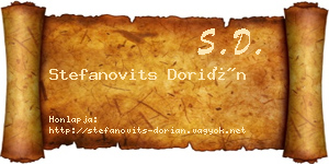 Stefanovits Dorián névjegykártya